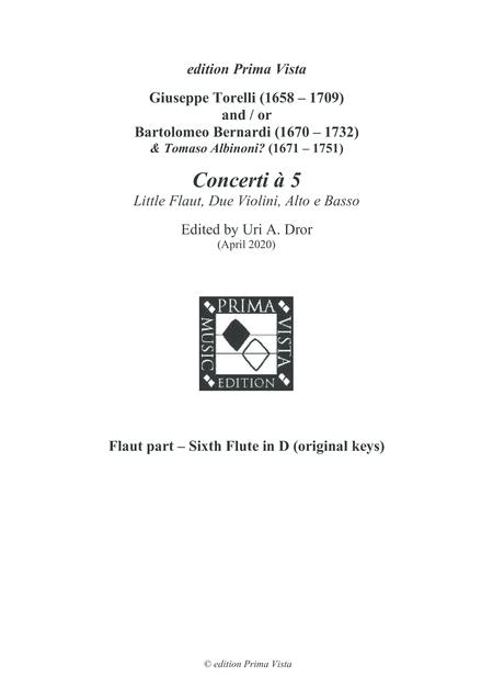 Free Sheet Music Torelli Recorder Concerti Original Keys Sixth Flute Parts