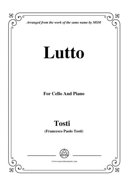 Tosti Lutto For Cello And Piano Sheet Music