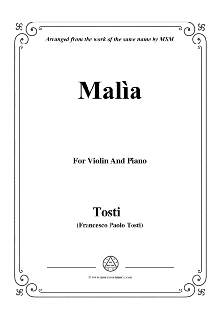 Free Sheet Music Tosti Mala For Violin And Piano