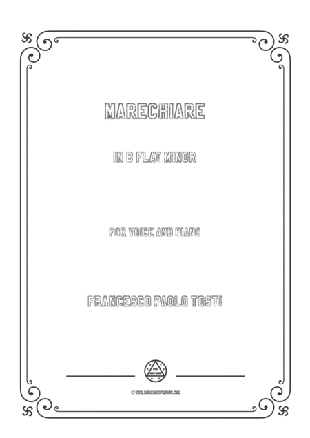 Free Sheet Music Tosti Marechiare In B Flat Minor For Voice And Piano