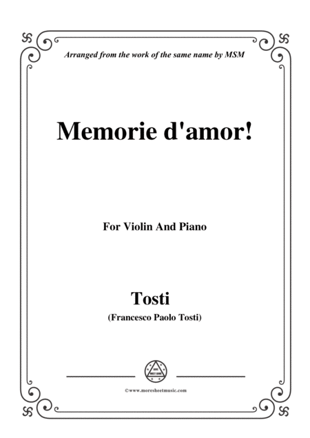 Free Sheet Music Tosti Memorie D Amor For Violin And Piano