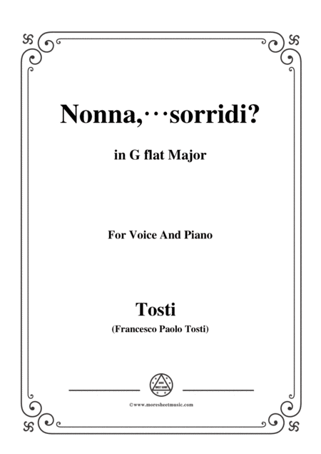 Free Sheet Music Tosti Nonna Sorridi In G Flat Major For Voice And Piano