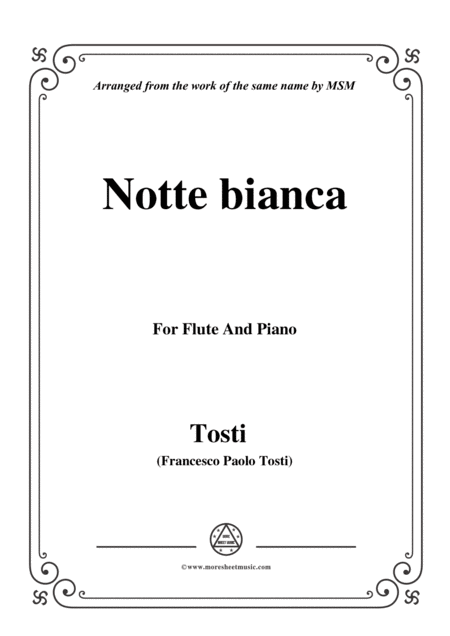 Tosti Notte Bianca For Flute And Piano Sheet Music