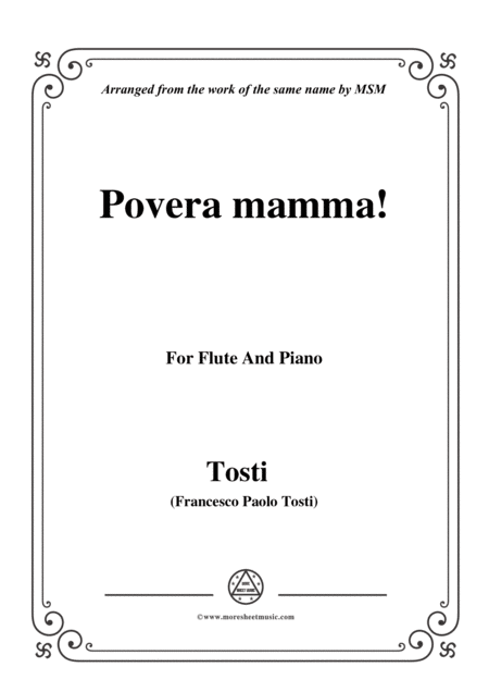 Tosti Povera Mamma For Flute And Piano Sheet Music