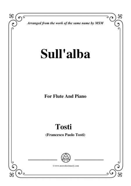 Free Sheet Music Tosti Sull Alba For Flute And Piano