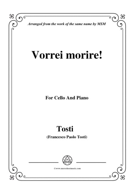 Tosti Vorrei Morire For Cello And Piano Sheet Music