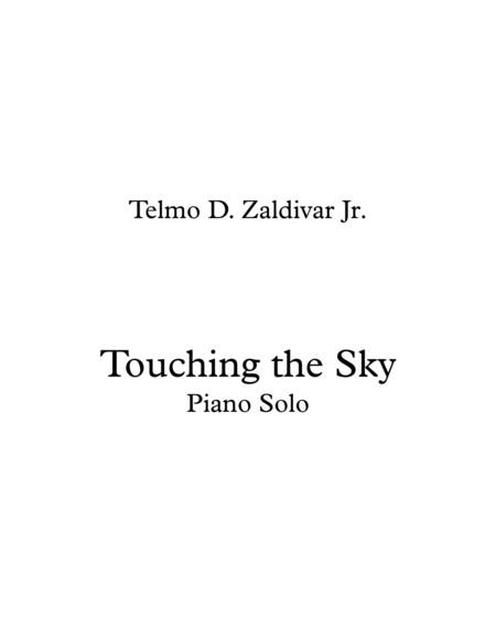 Touching The Sky Sheet Music