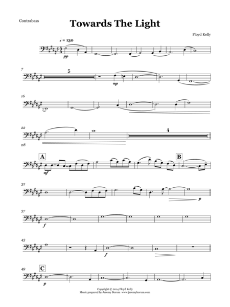 Towards The Light Contrabass Part Sheet Music