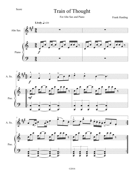 Train Of Thought For Alto Sax And Piano Sheet Music