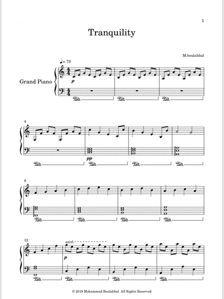 Free Sheet Music Tranquility