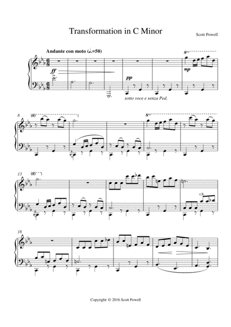 Free Sheet Music Transformation In C Minor