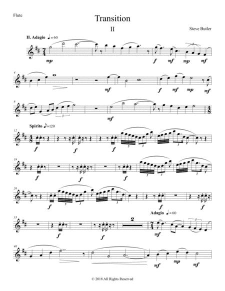 Transition Ii Part Flute Sheet Music