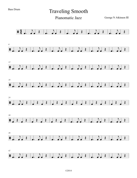 Traveling Smooth Bass Drum Sheet Music