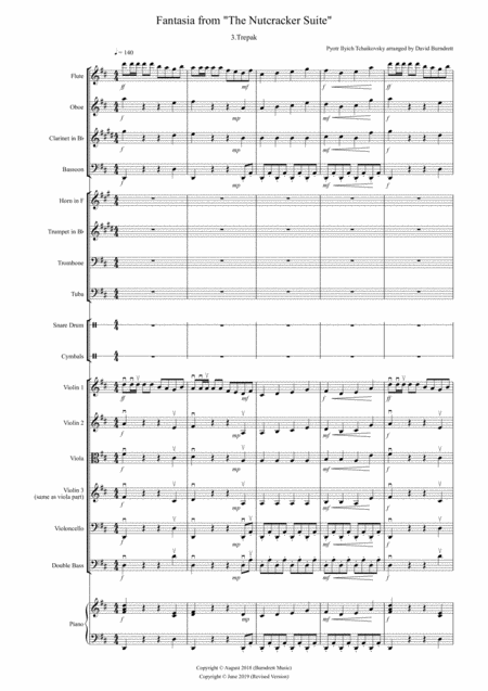 Trepak Fantasia From Nutcracker For School Orchestra Sheet Music