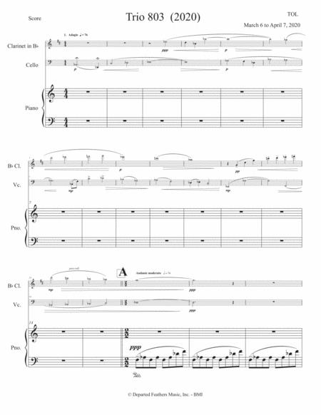 Free Sheet Music Trio 803 2020 For Clarinet Cello And Piano Piano Part