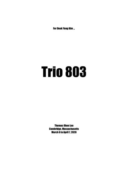 Trio 803 2020 For Clarinet Cello And Piano Sheet Music