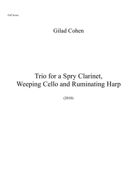 Free Sheet Music Trio For A Spry Clarinet Weeping Cello And Ruminating Harp