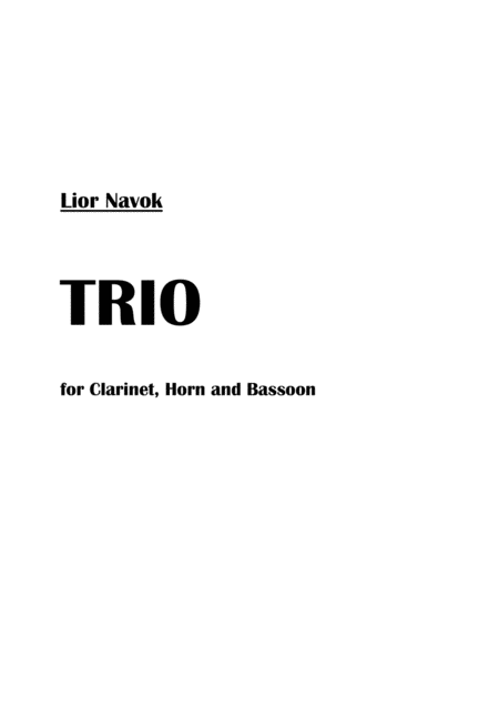 Trio For Clarinet Bassoon And Horn Score Parts Sheet Music