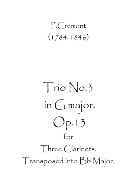 Trio No 3 In G Major Op 13 Sheet Music