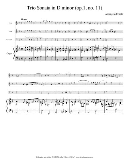 Free Sheet Music Trio Sonata In D Minor Op 1 No 11 Arcangelo Corelli