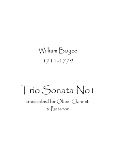 Trio Sonata No1 Sheet Music