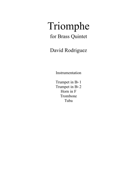 Free Sheet Music Triomphe