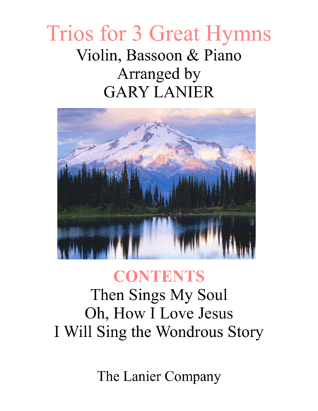Free Sheet Music Trios For 3 Great Hymns Violin Bassoon With Piano And Parts