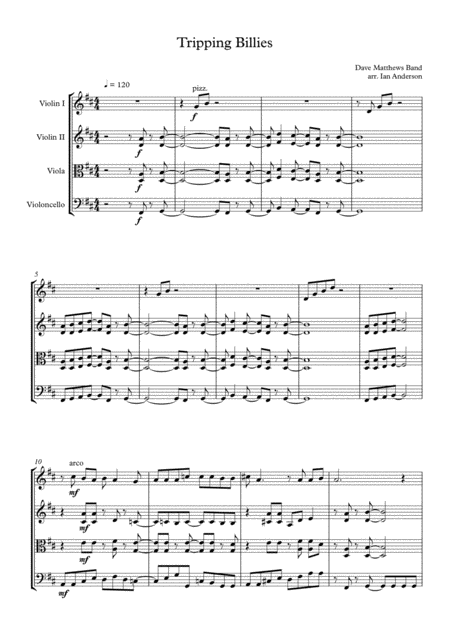 Tripping Billies String Quartet Sheet Music