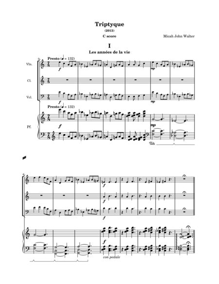 Free Sheet Music Triptyque