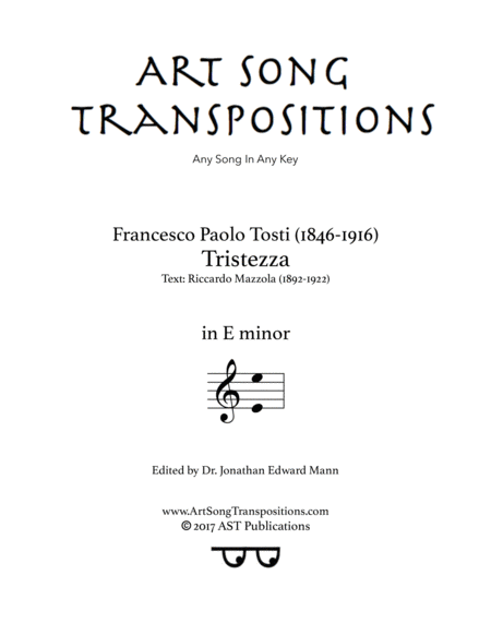 Tristezza E Minor Sheet Music