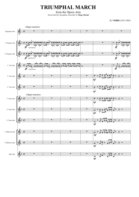 Triumphal March For Saxophone Ensemble Sheet Music