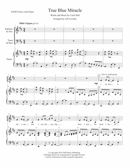 True Blue Miracle Sheet Music