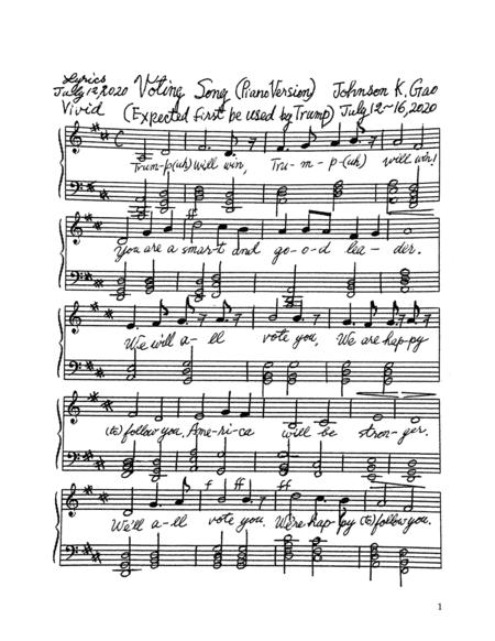 Free Sheet Music Trump Will Win Piano Versing