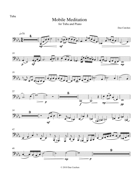 Free Sheet Music Tuba And Piano Mobile Meditation