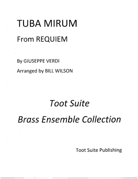 Free Sheet Music Tuba Mirum From Requiem