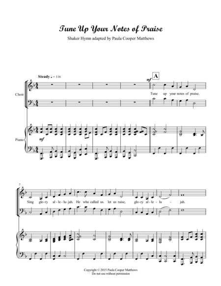 Free Sheet Music Tune Up Our Notes Of Praise