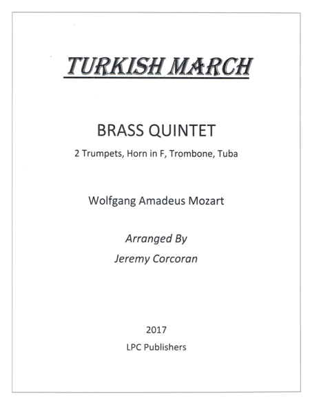 Free Sheet Music Turkish March For Brass Quintet