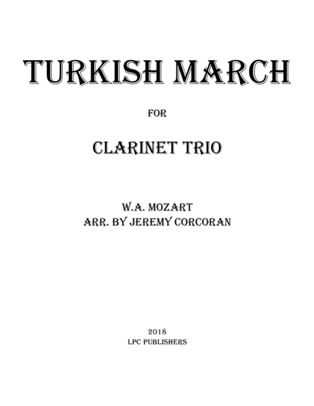 Turkish March For Clarinet Trio Sheet Music