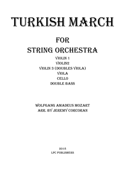 Turkish March For String Orchestra Sheet Music