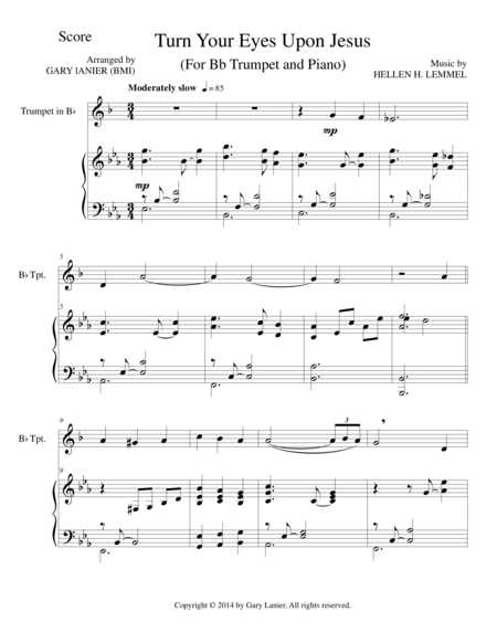 Turn Your Eyes Upon Jesus Bb Trumpet Piano And Trumpet Part Sheet Music