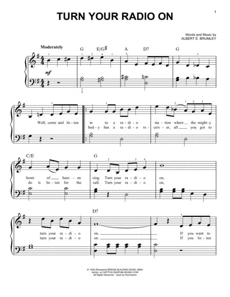 Free Sheet Music Turn Your Radio On