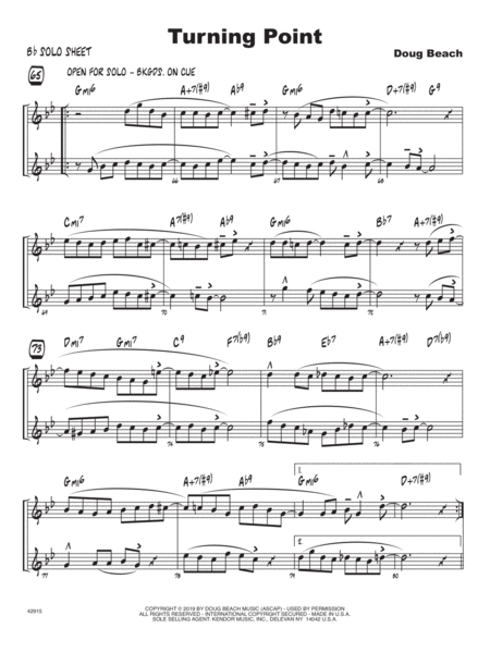 Turning Point Eb Solo Sheet Sheet Music