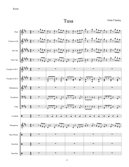 Free Sheet Music Tusa Marching Band Arrangement