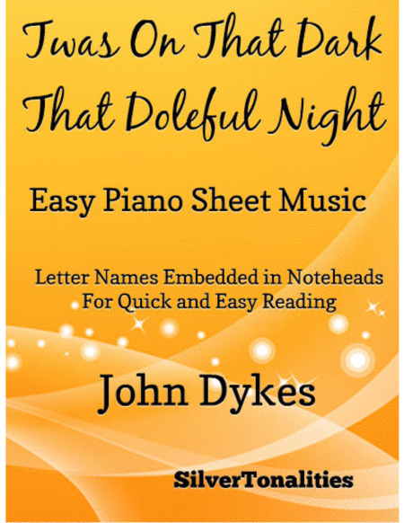 Twas On That Dark That Doleful Night Easy Piano Sheet Music Sheet Music