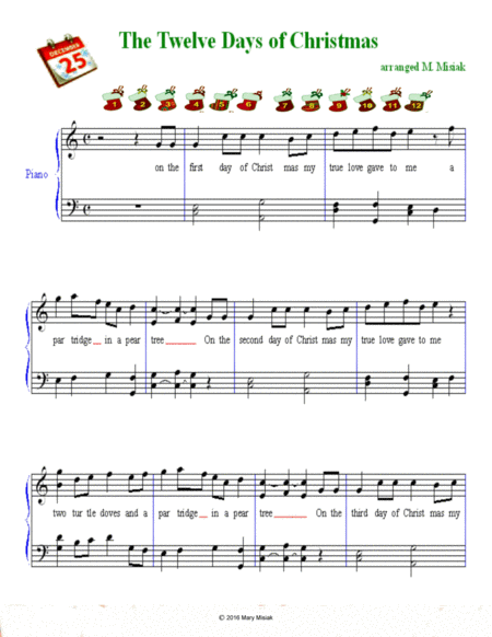 Twelve Days Of Christmas Sheet Music