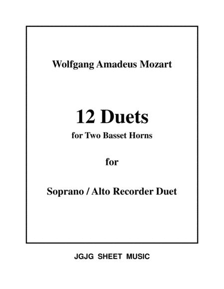 Twelve Mozart Duets For Sa Recorders Sheet Music