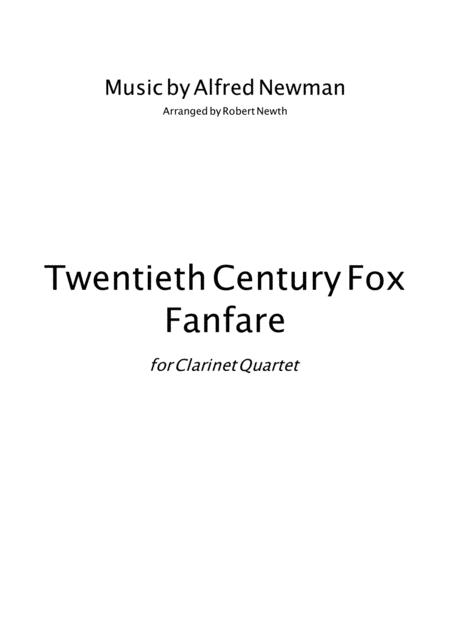 Free Sheet Music Twentieth Century Fox Fanfare For Clarinet Quartet