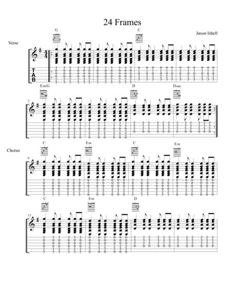 Free Sheet Music Twenty Four Frames 24 Frames Guitar Chords