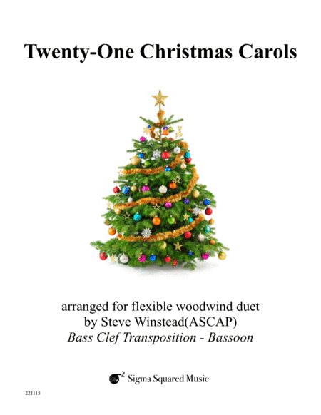 Free Sheet Music Twenty One Christmas Carols For Flexible Woodwind Duet Bass Clef