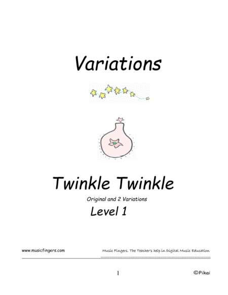 Free Sheet Music Twinkle Twinkle W A Mozart Lev 1 Variations